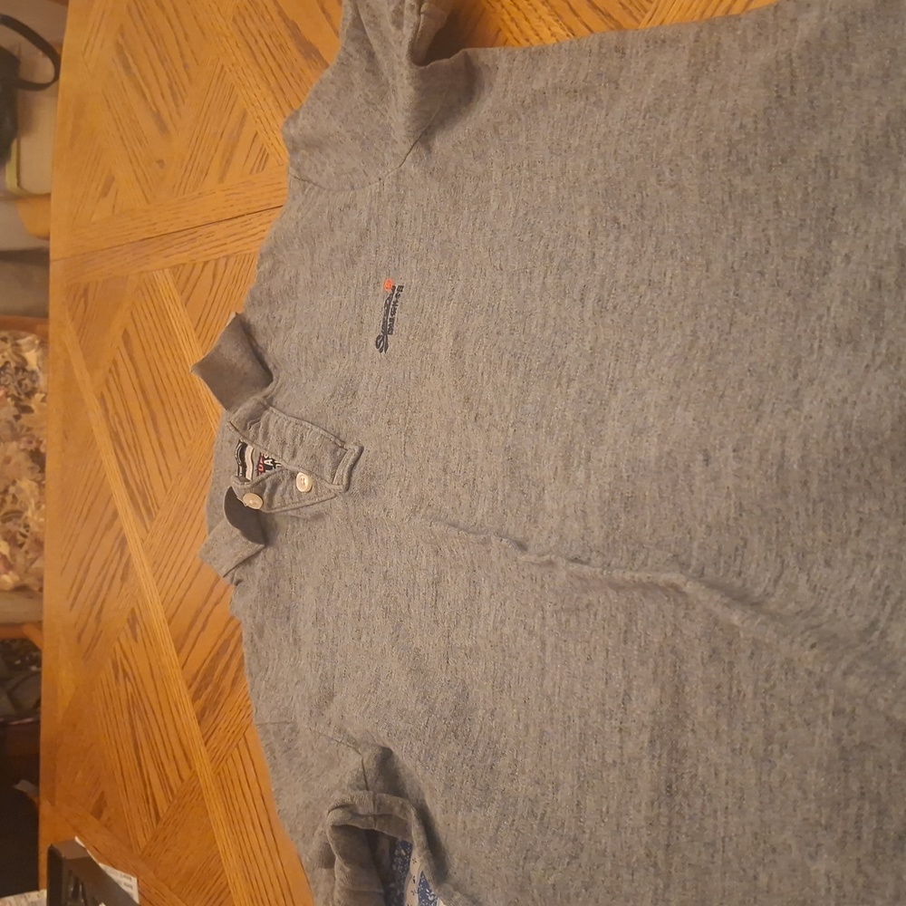 SUPERDRY L Gray Classic Pique Polo Shirt Short Sleeve